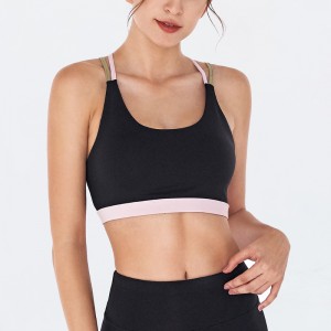 OEM factory fashion gym fitness back cross strappy sex yoga sports bra