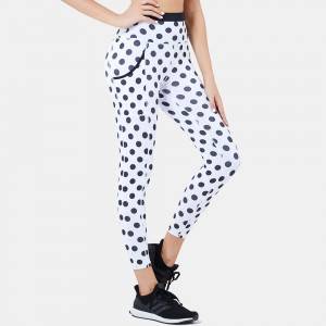 Women sublimation printed fitness scrunch yoga sports pants leggings with pockets
