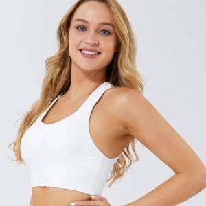Fitness women ladies girls plain white yoga athletic top spandex sports bra