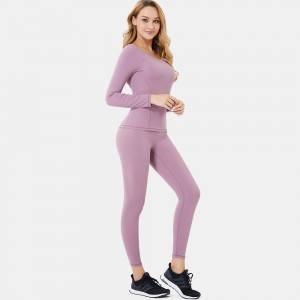 Women exercise apparel suit long sleeve fitness yoga clothing sport gym wear set