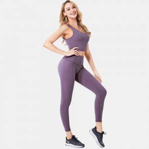 Custom women sportswear tank top with active fitness sport leggings gym yoga set