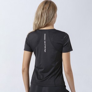 Custom logo fitness shirt oem women loose workout gym yoga sports t-shirt
