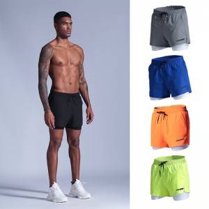 Blank Custom 2 In 1 Lined Athletic Running Shorts Jogger Mens Sports Shorts