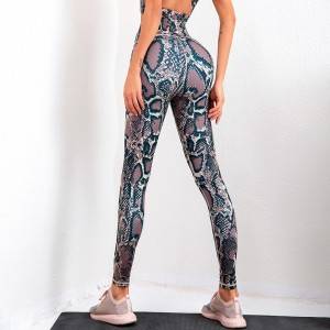 New yoga fitness pants custom gym wear snakeskin printed legging for women