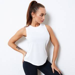 Tank top custom women white sleeveless fitness gym sports yoga tank top