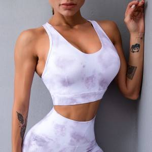 Custom wholesale high quality racer back women white sports bra for workout