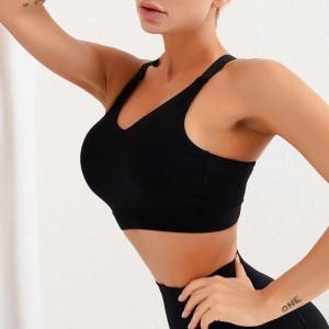 High impact push up tops women gym wear workout fitness athletic sports bra