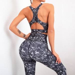 Women Print Clothing Sports Bra And High Waisted Workout Leggings Yoga Set