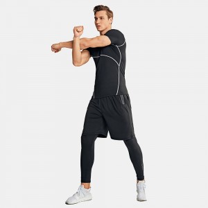 Custom men’s yoga set quick-drying sportswear comfortable three-piece fitness sets