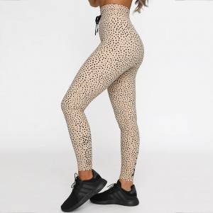 Custom Dot Printed High Waisted Fitness Butt Lift Pants 2 pcs Workout yoga sets