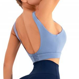 INS Pure Color Women sexy U back gym top back closure yoga sports bra