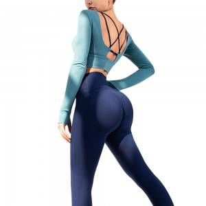 Long sleeve Yoga Suit Sport Wear Gym Clothes Sets Legging Sports Top Yoga Set