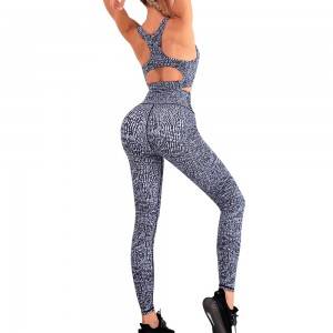 Custom racerback sports bra two piece women high waist tights sport wear yoga set suit