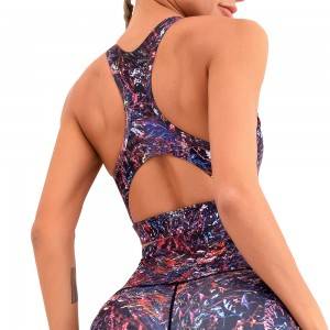 2021 New fashion polyester spandex print sports bra women workout clothing