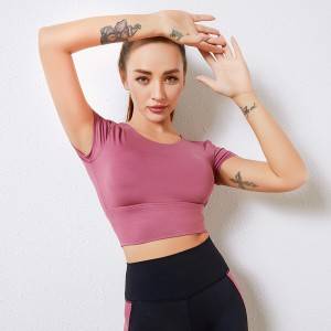 Women sexy cross strap back sports quick dry T-shirts yoga tank tops fitness