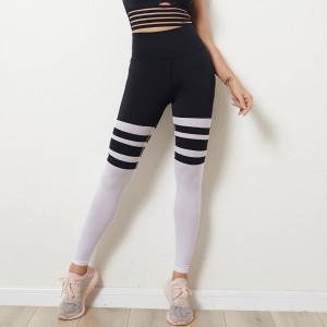 Women High Waist Stretchy Mesh Comfort Soft Butt Lift Stripe Yoga Leggings