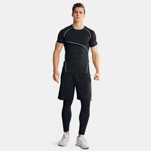 Custom men’s yoga set quick-drying sportswear comfortable three-piece fitness sets