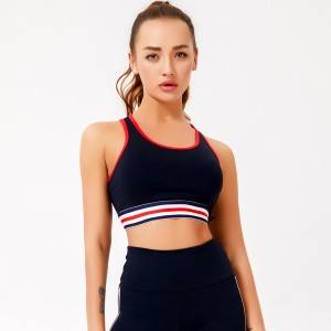 Custom Wholesales New design Logo Stripe private label women yoga sports bra