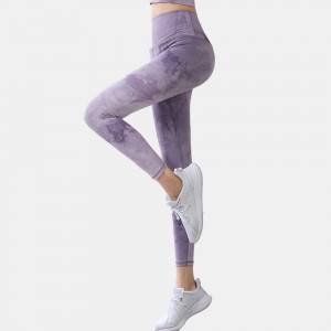 Women high waisted workout gym fitness legging breathable tie dye yoga leggings