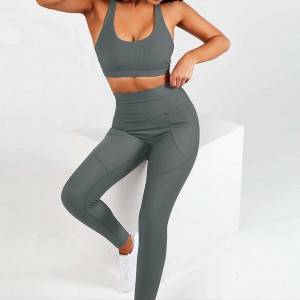 Sport Suit Women Fitness Clothing Sports Wear Set Gym Sportswear Running Leggings Yoga Set