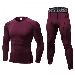 Men Sportswear sets Fitness Yoga Wear Suit Breathable Elastic Running Gym set