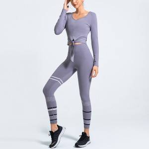Women Custom Gym Suit Sport Bra Tops Yoga Leggings Set Two Pieces Ladies Workout Fitness Wear