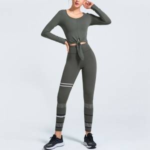 Women Custom Gym Suit Sport Bra Tops Yoga Leggings Set Two Pieces Ladies Workout Fitness Wear