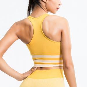 Custom Logo Workout Athletic Wear Women High Impact Sports Bra Gym Yoga Bra Striped Sports Bra