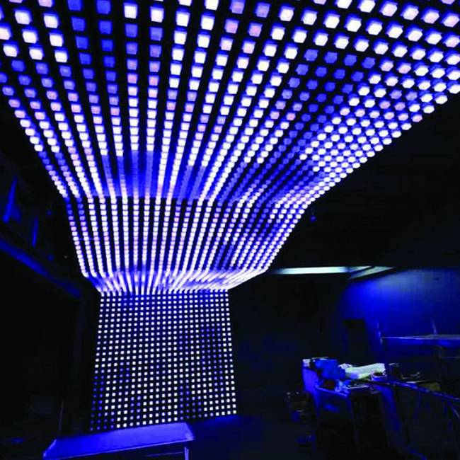 Hot CE RoHS wall or ceiling led pixel light matrix dot curtain video