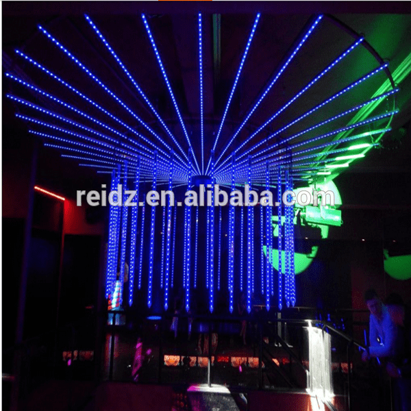 Reidz led dmx 3d tube meteor lighting,360 vertical falling tube