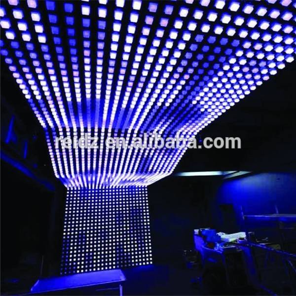 Club ceiling wall decir light rgb 64pcs point 1m by 1m aluminum panel led pixel light