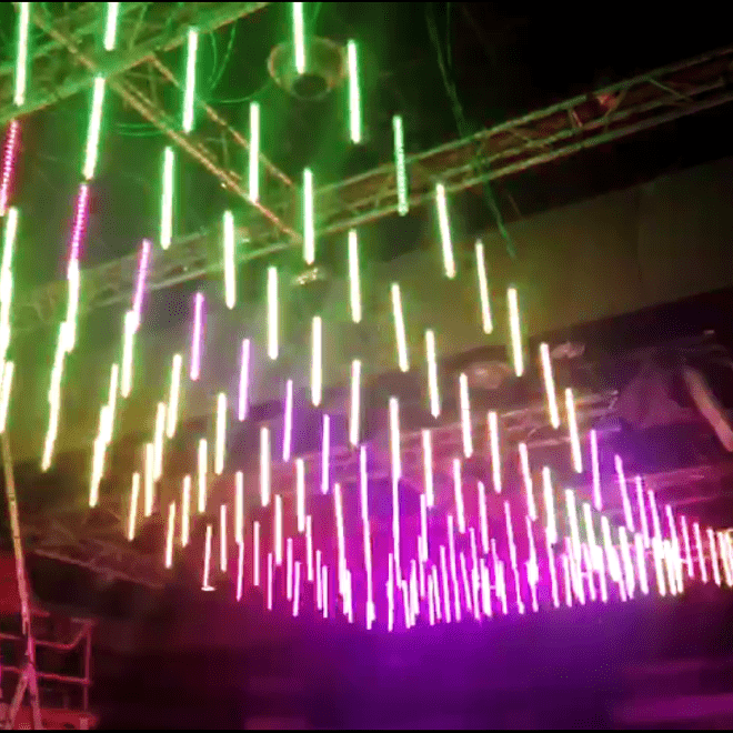 Club lighting rgb 3D effect DMX sound control led meteor tube