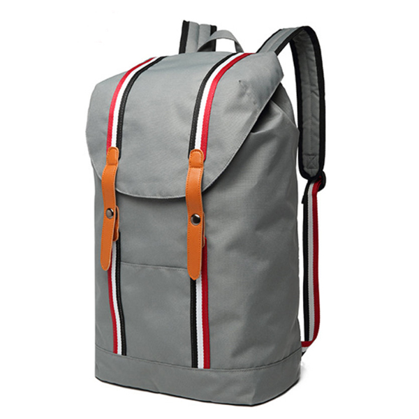 Lightweight Sport Backpack Stylish Gray Oxford Backpack With Drawstring Top Closure Featured Image