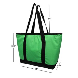 Insulated Grocery Bag Shopping Tote with Waterproof Lining And Zipper Closure
