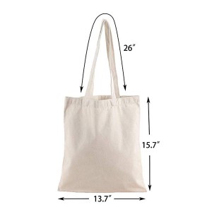 Natural Cotton Canvas Tote Shopping Bag with Long Handles For Grocery Shopping Carrier