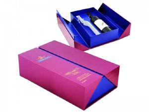 Luxury Quality Paper Packaging box for Red wine lined with Blue EVA insert