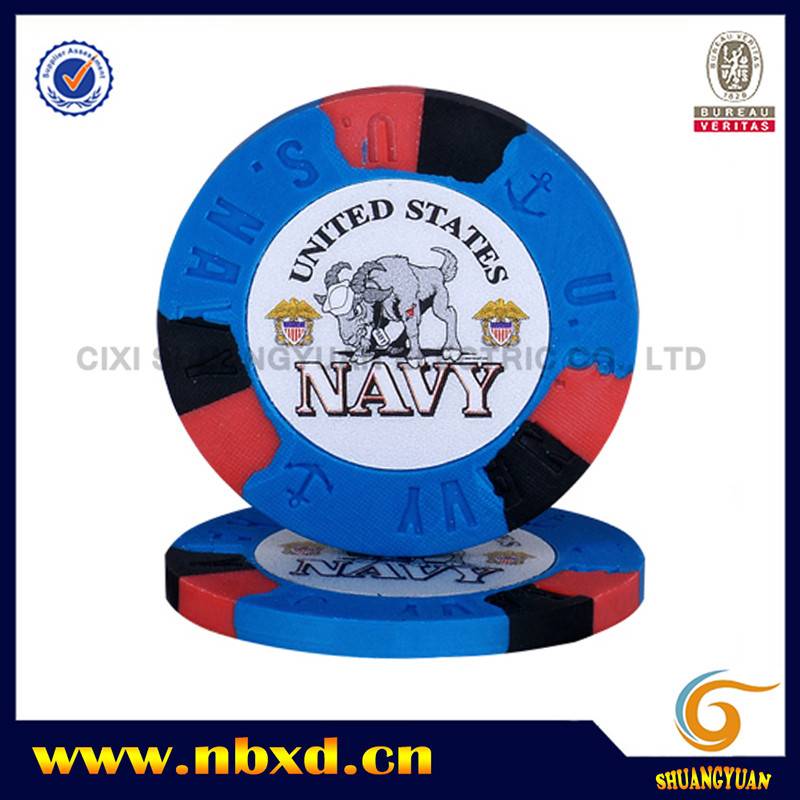 SY-C02 9.5g Pure Clay US Navy Poker Chip