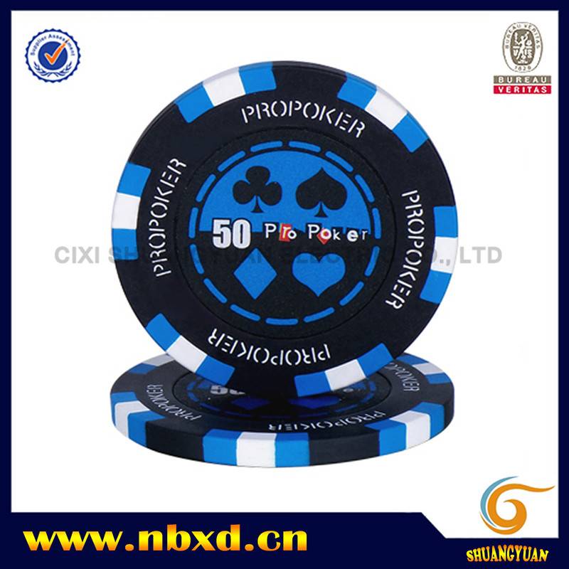 SY-E14 14g Clay 3-Tone Pro Poker Chip With Custom Sticker