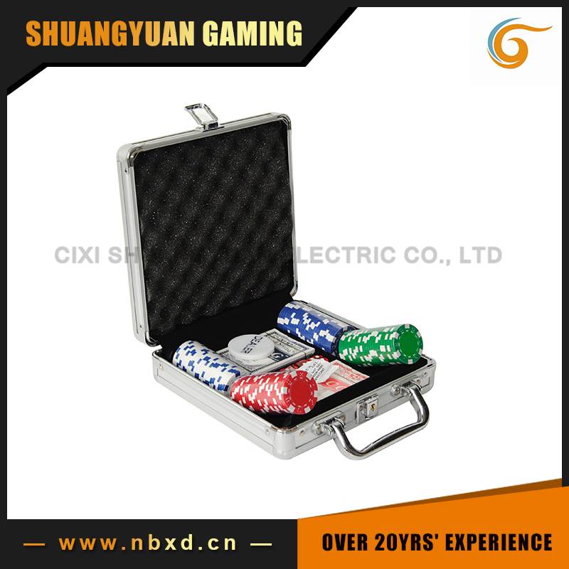 SY-S09 100pcs Poker Chip Set With Plain Surface Aluminum Case