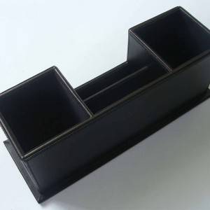 PU Leather Desk Organizer with 4 Compartments