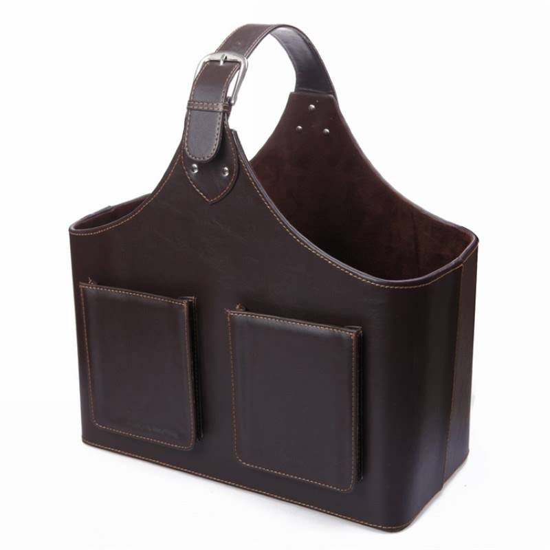 Faux Leather Small Size Magazine Holder PU Basket Featured Image