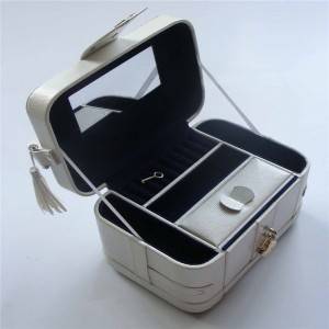 Elegant White Color Pu Jewelry Box