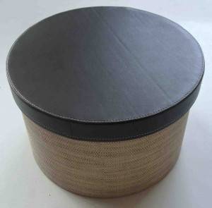 Round Shape Pu Leather Home Storage Box