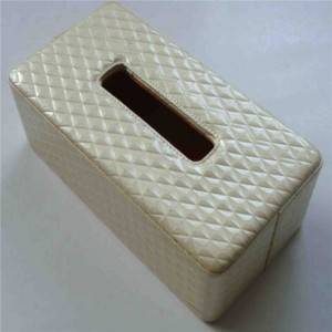 White Bright Pu Leather Tissue Box Wholesale