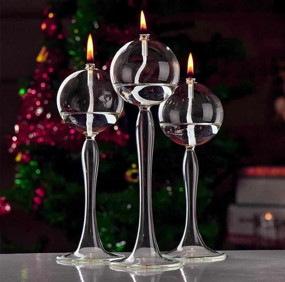 Europe Classical glass candle holder set Glass Candlestick Home Decoration Candelabra