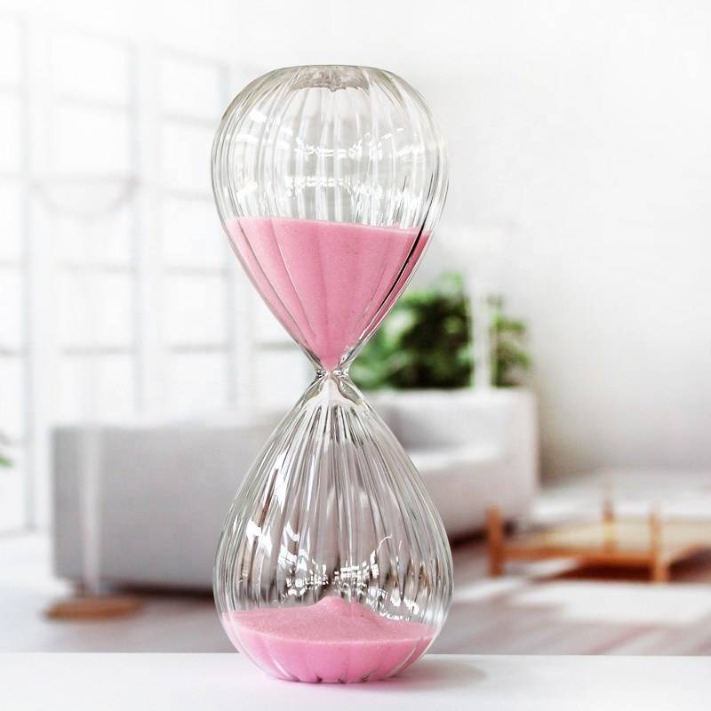 hand blow glass gift customized logo Magnetic hourglass sand timer