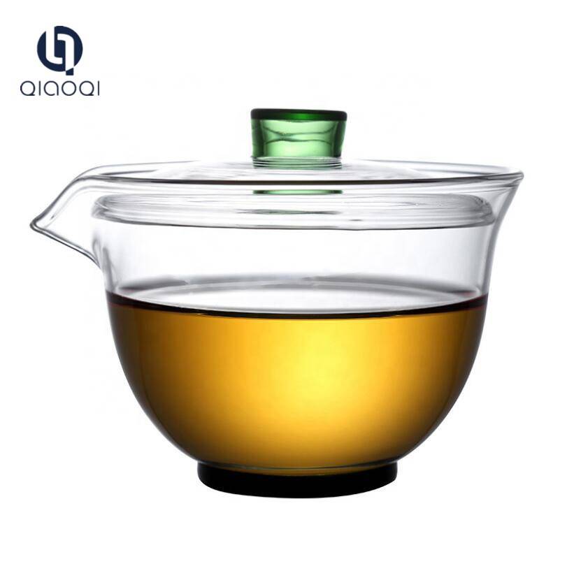 220ml glass tea cup with lid