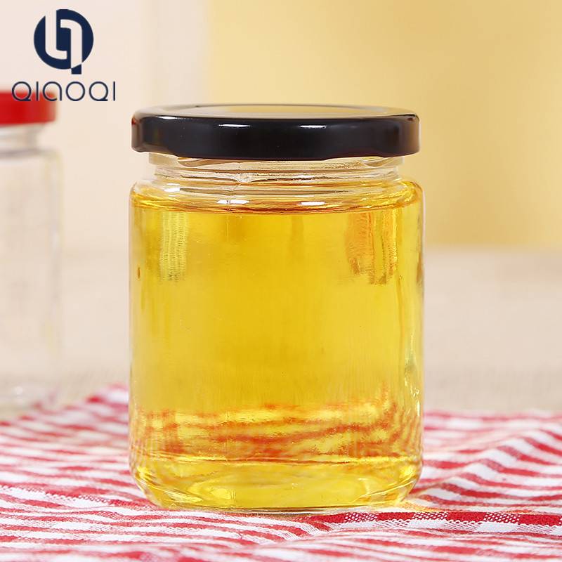 Glass canning jar Honey bottle