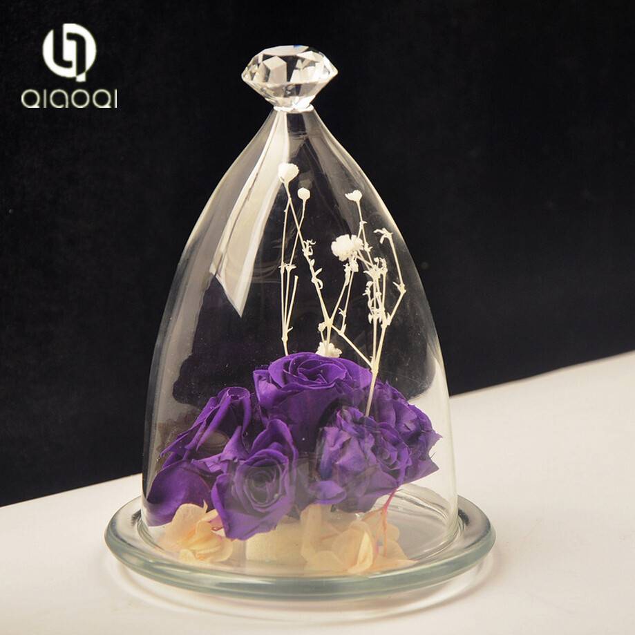 Wholesale Clear Small Round Decoration Gift Glass Flower Vase Dome