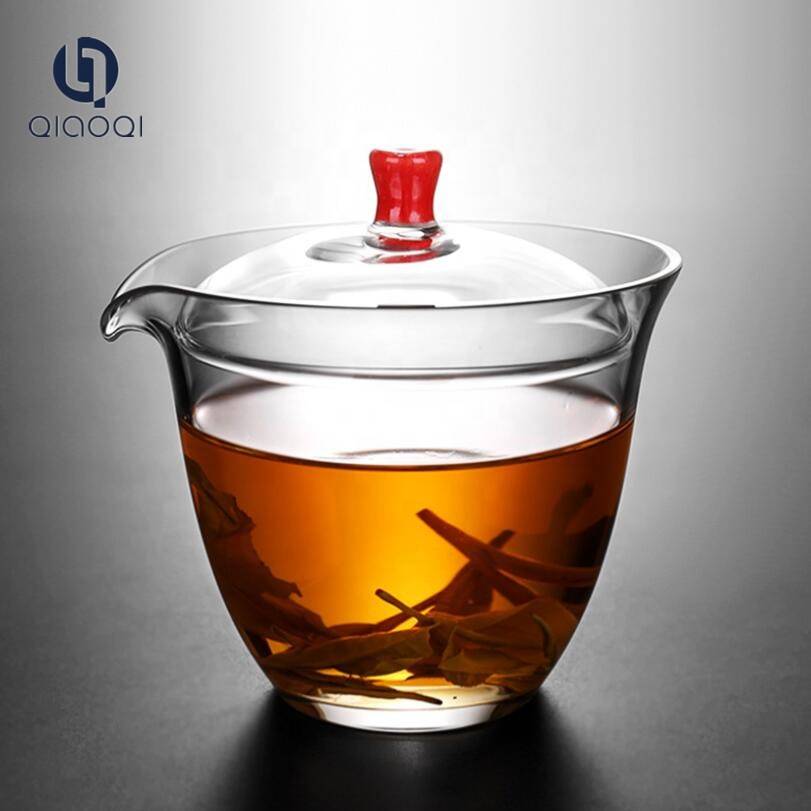 Hot sales Glass Tea Cup with Color Lid
